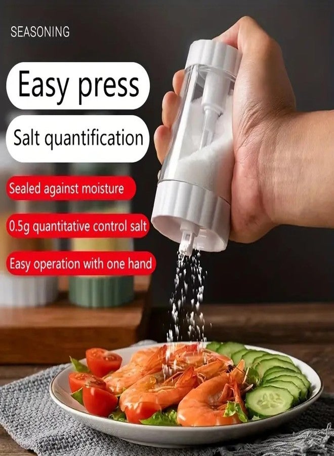 MEZON Transparent Salt and Pepper Shaker Set - Adjustable Push-Type Seasoning Dispenser, Sugar & Salt Storage Bottle, Kitchen Spice Container, Easy Control Pour - Image 3